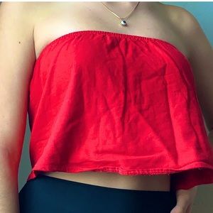 ❤️🔥Brandy Melville Red Tube Top🖤